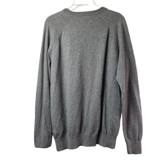 Chaps Men's Pullover Sweater Size M Gray Weekday Ready Recycled Yarn - Picture 2 of 6